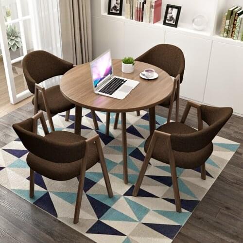 Nordic Kitchen Table Comedor 4 Sillas Small Dinner Table and Chair Balcony Garden Patio Table leisure Dining Table Set 4 Chairs