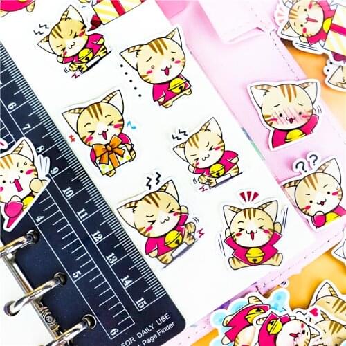 41Pcs/pack Cute Bell cat Decorative Diary Journal Paper Scrapbooking Label Gift Stickers Stationery Teacher School Supplies