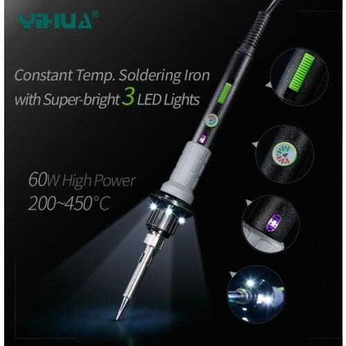 YIHUA947-V Lead Free Solder Electric Soldering Iron With Working Light For DIY Temperature Soldering Iron Repair