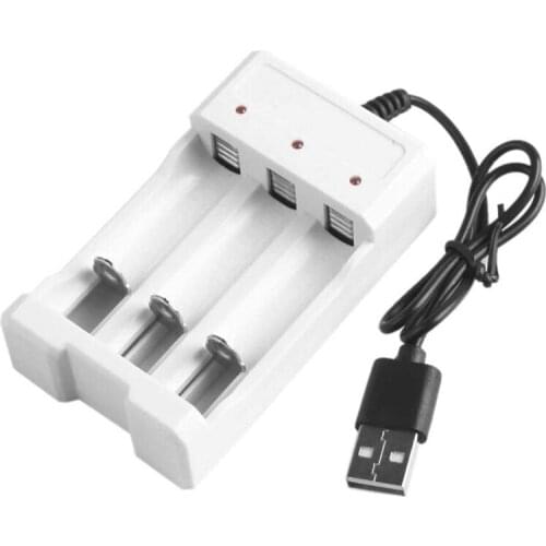 USB 3-Slot Battery Charger for AA/AAA Rechargeable Batteries,Fast Charging