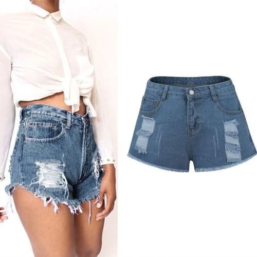 Shorts Jeans Feminino Fashion Solid Color Slim Pants For Women Sexy Hole Summer Casual Short Jeans Women Plus Size S-3XL