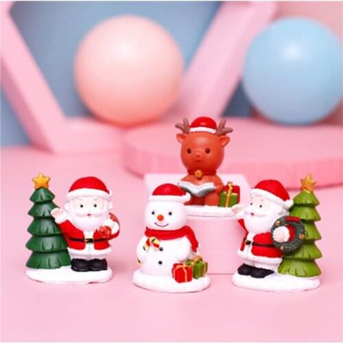ZOCDOU 1 Piece Cute Christmas Gift Small Statue Little Figurine Crafts Figure Ornament Miniatures