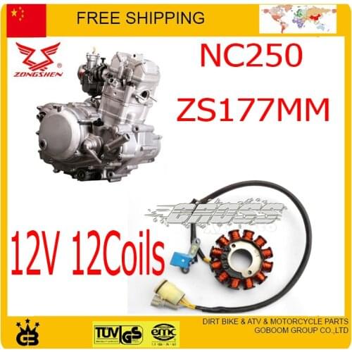ZONGSHEN NC250 250CC stator Magneto coil 12V 12coils xmotos kayo bse dirt pit bike accessories free shipping
