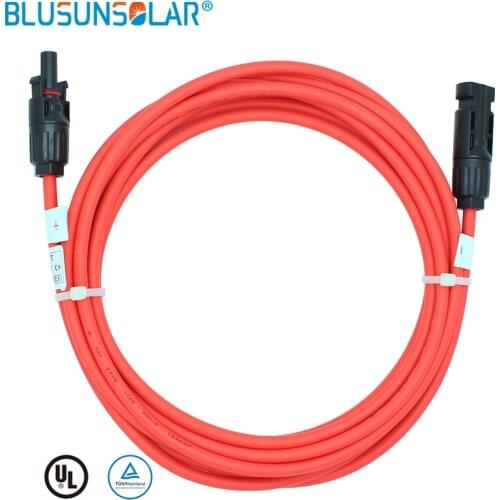 1pcs/lot Solar Cable Extension PV Connector 2 Meter /6.56 Feet Kit With Solar Connectors 4mm2 Solar Panel Cable