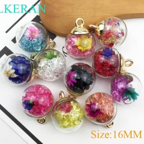 Fashion 10pcs 16mm clear glass ball crystal button Shank hair accessories small pendant DIY clothing sewing jewelry accessories