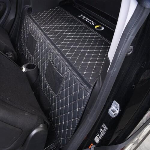 2015-2019 Car Trunk Mat Interior Leather Protection Pad Decoration Car Logo Styling Accessories for Mercedes Smart 453 Fortwo