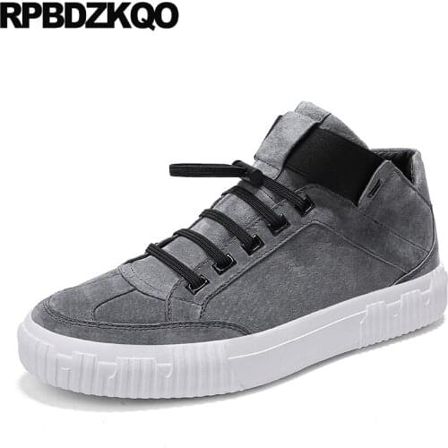 2018 high top flat comfortable stylish sneakers thick soled fall short casual ankle boots suede sole shoes men trainer lace up