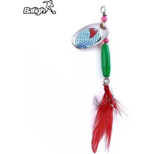 Balight 6pcs Fishing Spinner Bait Spoon Lure Metal Baits Treble Hook Tackle Artificial Wobbler Feeder Carp Fishing Lure