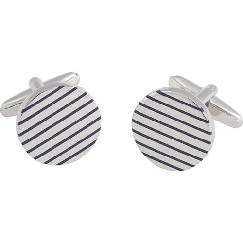 Business French Cufflinks Men Round Black Enameled Trendy Accessories Metal Cufflinks Wholesale Customized Gentleman Gift