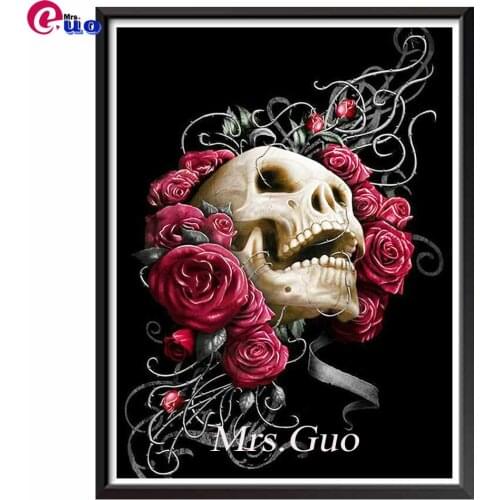 Diy Diamond Painting 5D Rose Skeleton Diamond Embroidery Abstract Mosaic Rhinestones Pictures Handicraft Home Decor Kits