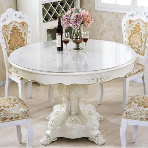 Household round PVC table cloth flexible rubber table mat dining table mat large round conference dining table square table