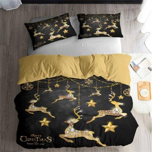HELENGILI 3D Bedding Set Christmas Print Duvet cover set lifelike bedclothes with pillowcase bed set home Textiles #SD-13
