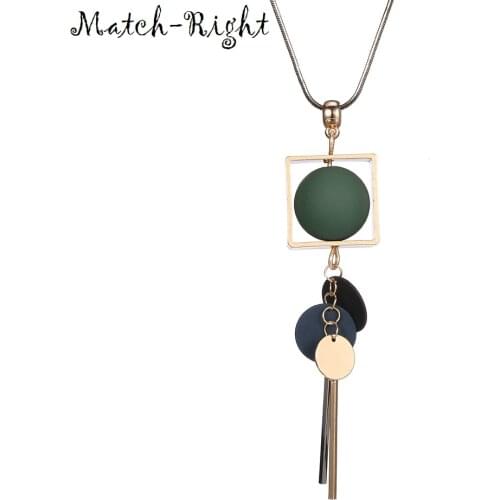 Match-Right Women Necklace Long Sweater Necklaces & Pendants Wood Beads Necklace For Women Jewelry YJZ-40