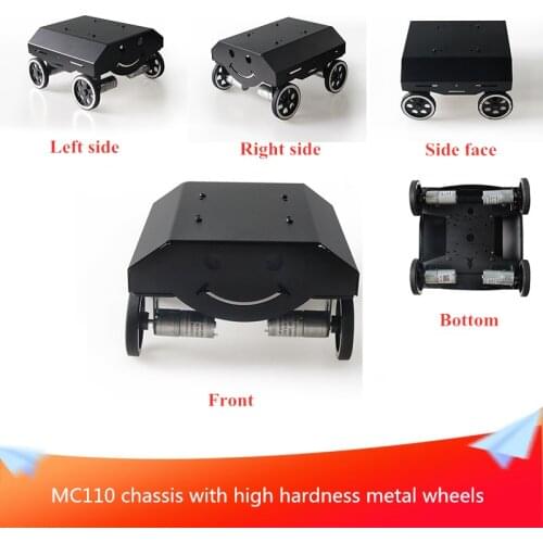 MC110 Chassis Car with High Hardness Metal Wheels Black Surround Shell Kit 4pcs DC Motors DIY Car Chassis Accessories