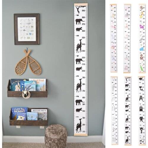 Cartoon Height Measure Wall Sticker for Kids Rooms Child Growth Ruler Stickers Gauge Growth Chart School Decals Nursery Bedroom