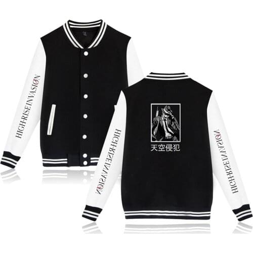 High-Rise Invasion Baseball Jackets Men Long Sleeve Warm Jacket Hot Sale Sping Autumn Casual Baseball uniform Anime Women Coat