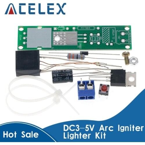 DC3-5V DIY Kit High Voltage Generator Arc Igniter Lighter Kit for DIY Electronic Production Suite