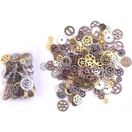 90g 12-15mm About 30-50pcs Mix Styles Epoxy Resin Filling Alloy Metal Steam Punk Steampunk Gear DIY Jewelry Making Accessories