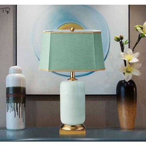 New Chinese Modern Ceramic Table Lamp for Living/Model Room Led E27 Decorative Desk Lights Bedroom Bedside Study Reading Salon