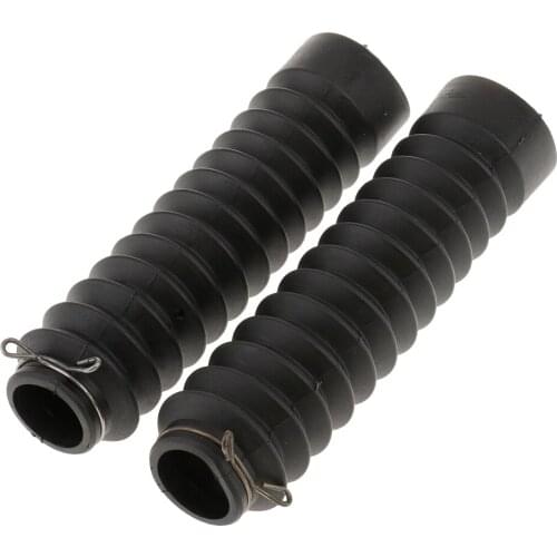 Pair Motorcycle Shocks Fork Cover Dust Gaiters Boots Rubber 210 x 45 x 30mm