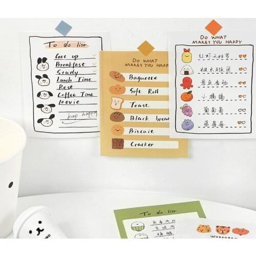 SIXONE 30 Sheets Cartoon Cute Emotion Note Book Writing Pad Kawaii Student Hand Account Message Memo Pad Diary School Stationery