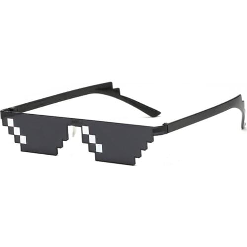 NEW Mosaic Sunglasses Trick Toy Thug Life Glasses Deal With It Glasses Pixel Women Men Black Mosaic Sunglasses Funny toys