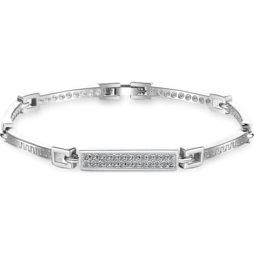 Trend Geometric Crystal Rose Gold Bracelets For Women Jewelry Vintage 925 Silver Bracelets Girls Charms Accessories On Hand 2021