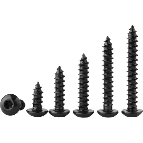 M6 M6*35/40/50/60 M6x35/40/50/60 8.8 Grade Black Carbon Steel Audio Model Allen Head Inner Hex Hexagon Socket Self Tapping Screw