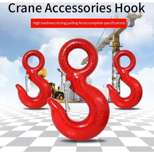 High Strength Crane Hook Wire Rope Hook Capacity 0.5-5T Alloy Steel Thicken Material Durable Potable Tool Part Crane Accessories