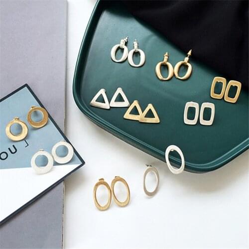 Geometric circular triangle basis Exquisite fashion deserve to act the role of women Ladies fashion earrings jewelry wholesale