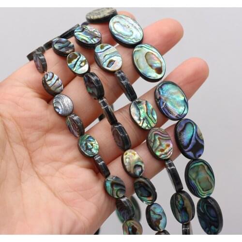 2 PCS Egg Shape of Natural Abalone Shell Beads for DIY Jewelry Making Necklace Bracelet Accessories Gift