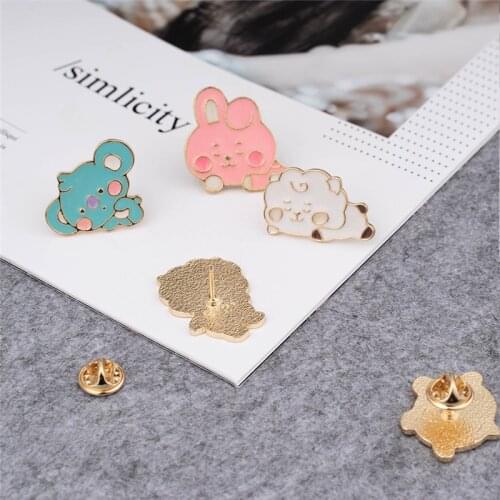 2Pcs/Set New Korean Kpop Cartoon Brooch Backpack Pins Metal Badges Broches For Men Women Badge Pins Brooches Jewelry Accessories