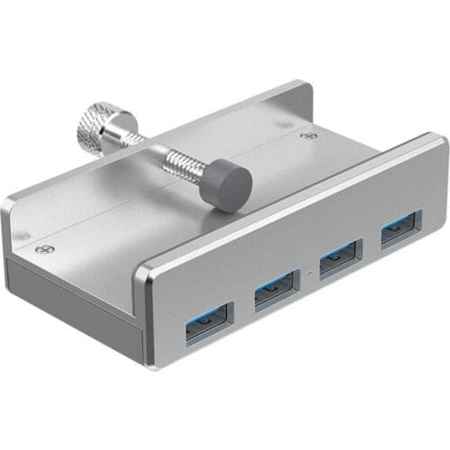 For Clamp Hub USB 3.0 4-port Hub Transforms Silver Aluminum Alloy Data Cable