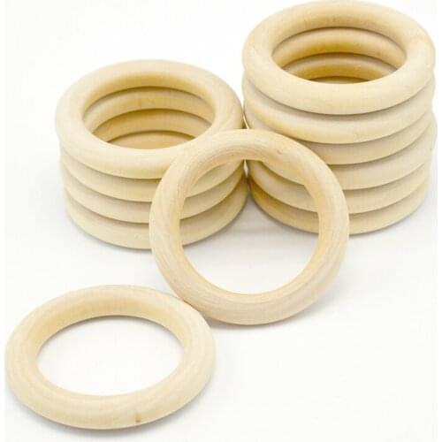 5pcs 70mm Baby Natural Teething Rings Wooden Necklace Bracelet DIY Crafts