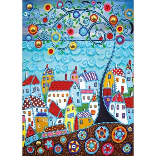 5D Luminous Diamond Painting Special Shaped Rhinestone DIY Dream Village Diamond Mosaic Embroidery Cross Stitch Home Decor