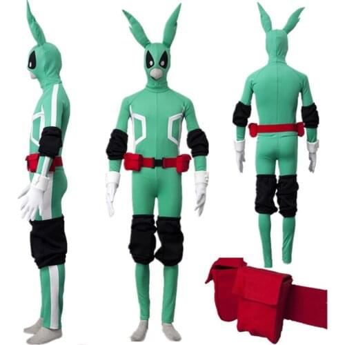 Anime Game My Hero Academy battle for all Midoriya Izuku Green one-piece costume Halloween
