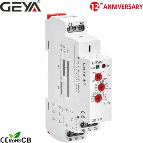 Free Shipping GEYA GRT8-ST Delay on Motor Star Delta Timer Soft starter AC230V 415V AC/DC12V-240V Delta Relay Motor Starter