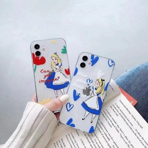 Disney Mi Alice signed graffiti phone case for iPhone 11 11Pro Max iPhone 12 12Pro Max X XS XR 7 8 Plus TPU phone case