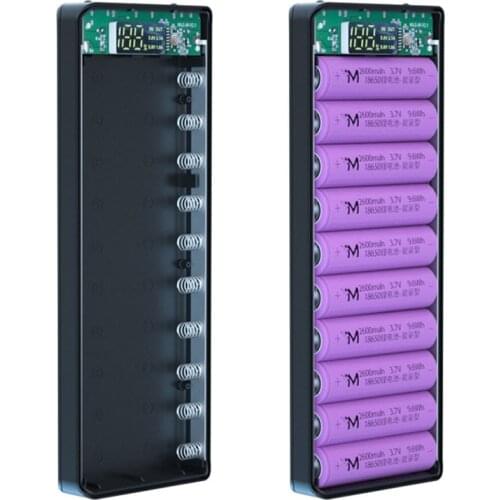 DIY Powerbank Case Kit 10*18650 Battery Holder Charger Box QC Quick Charge Power Bank Case Mobile Phone Charger Shell No Battery