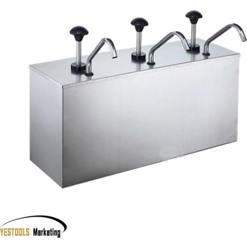 Sauce Pump Sauce Salad Dressing Dispenser Pump 1 Bucket 2 Bucket 3 Bucket Squeeze Seasoning Dispenser Pump Stainless Steel