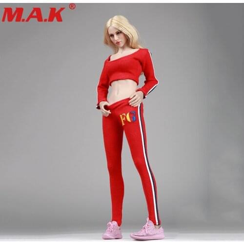 1:6 female girl young lady woman action figure clothes running sport suit & shoes for 12 inches figure accessories