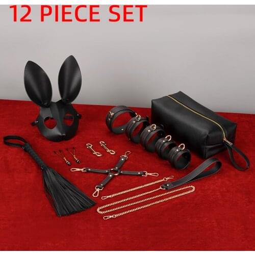 Bondage Toys SM Couples Flirt Alternative Bundled Restraint Supplies Mask Nipple Clips Handcuffs Multi-Piece Combination Set