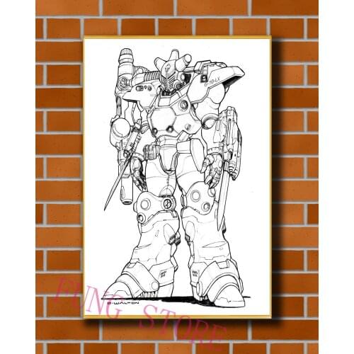 K047 Science Fiction Mech Warrior Robot Monster Originality Custom Silk Poster Home Deco Wall Art Christmas Gift