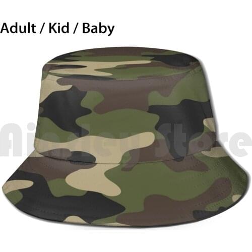 Camo Bucket Hat Adult kid baby Beach Sun Hats Camouflage Camouflage Pattern Camo Pattern Paintball Aruba Tactical Blotchy