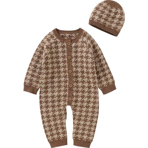 Baby Romper Cotton Knitted Newborn Girl bebes Jumpsuit Hat Outfit Long Sleeve Autumn Toddler Boy Infant Clothing Winter Playsuit