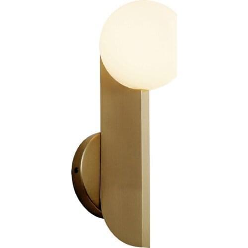 Creative Post Modern Wall lamp Bedroom Bedside Lamp Balcony Aisle Nordic Lamps Simple American Bronze Frosted Glass Lighting