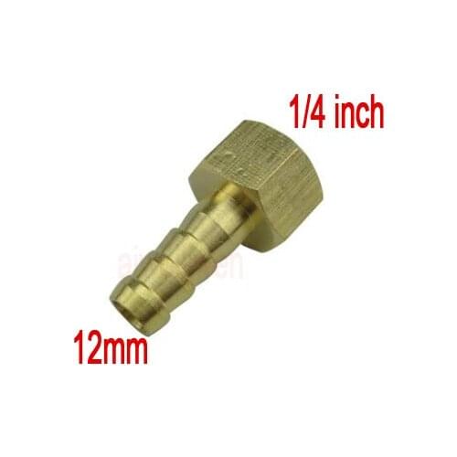 12mm Hose Barb to 1/4" inch Female BSP Thread DN8 Brass Barbed coupler Fitting 12.5mm gas CORRUGATED Coupling Connector Adapter