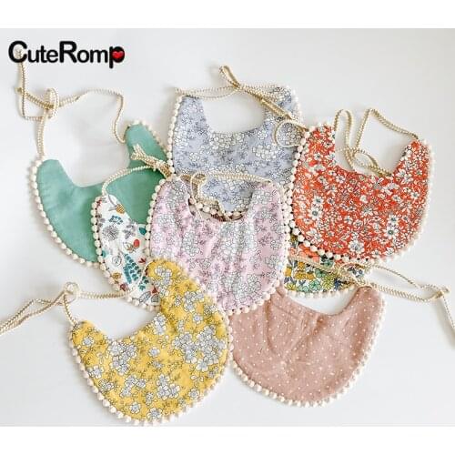 Top Cotton Lace Baby Bibs Two sides Boy Girl Scarf Muslin Burp Cloth Bandana Bibs For Newborn Infant Bib Toddler Accessorie