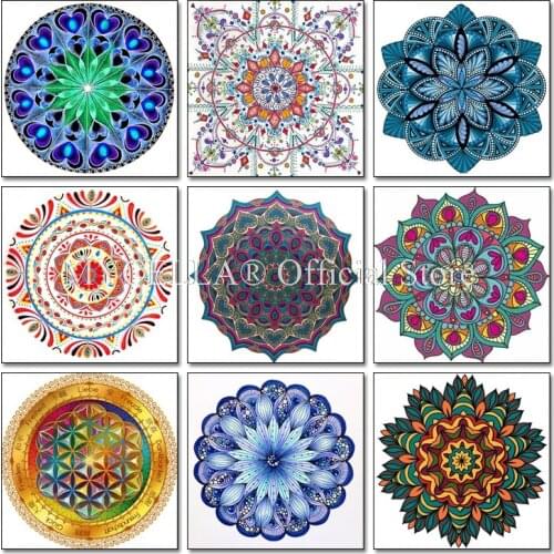 Meditation Religion Diamond Embroidery Mandala 5d Diy Diamond Painting Crystal Full Round Rhinestone Mosaic Home Decor Crafts