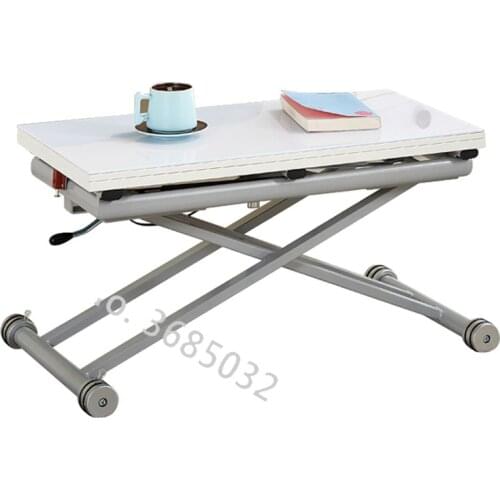 Multifunctional Lifting Coffee Table Telescopic Steel legs Dining Table Dual-use Mini Foldable Simple Living RoomFurniture 80*40